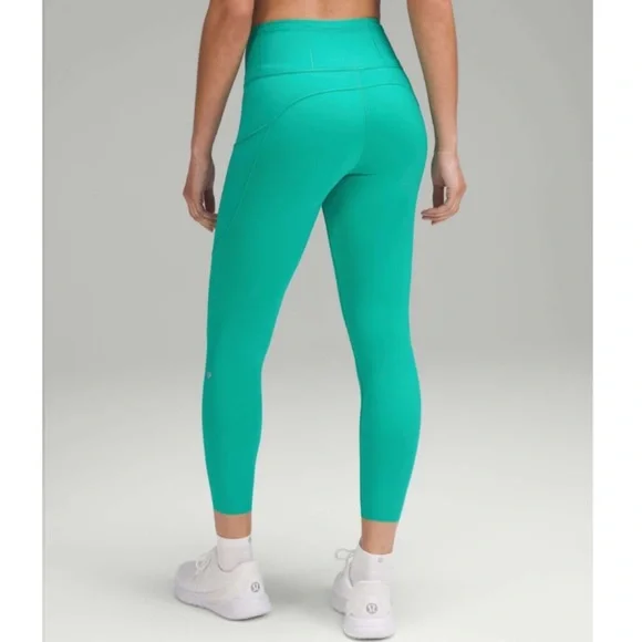 Lululemon Fast and Free High Rise Tights Maldives Green Leggings Size 12 NWT - Picture 2 of 9
